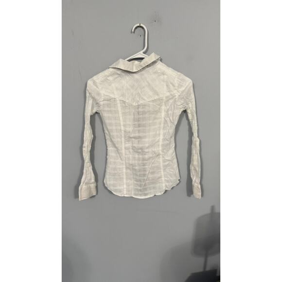 SO White Fitted Button Down Shirt 100% Cotton Juniors Size Small Long Sleeves - Picture 6 of 7